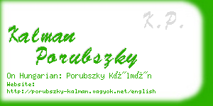 kalman porubszky business card